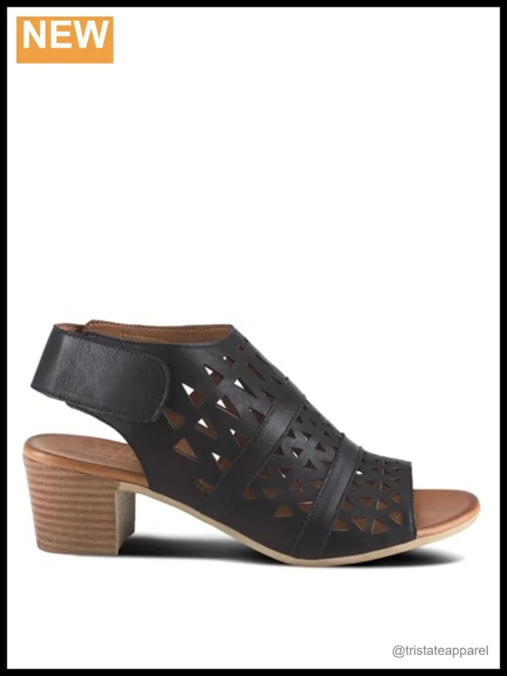 Spring Step Dorotha Leather Platform Wedge Sandals Hook-and-Loop Ankle Strap